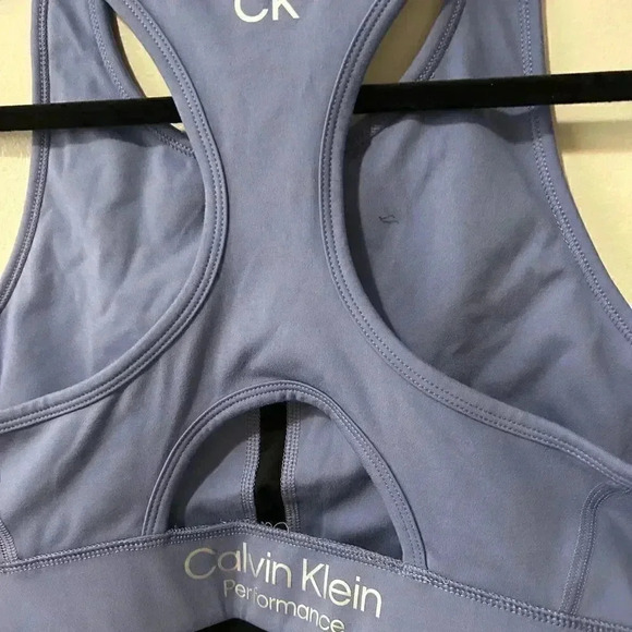 Calvin Klein Womens Pilates Outfit  Fitness Crop Top Scoopneck Bra L - Picture 5 of 7